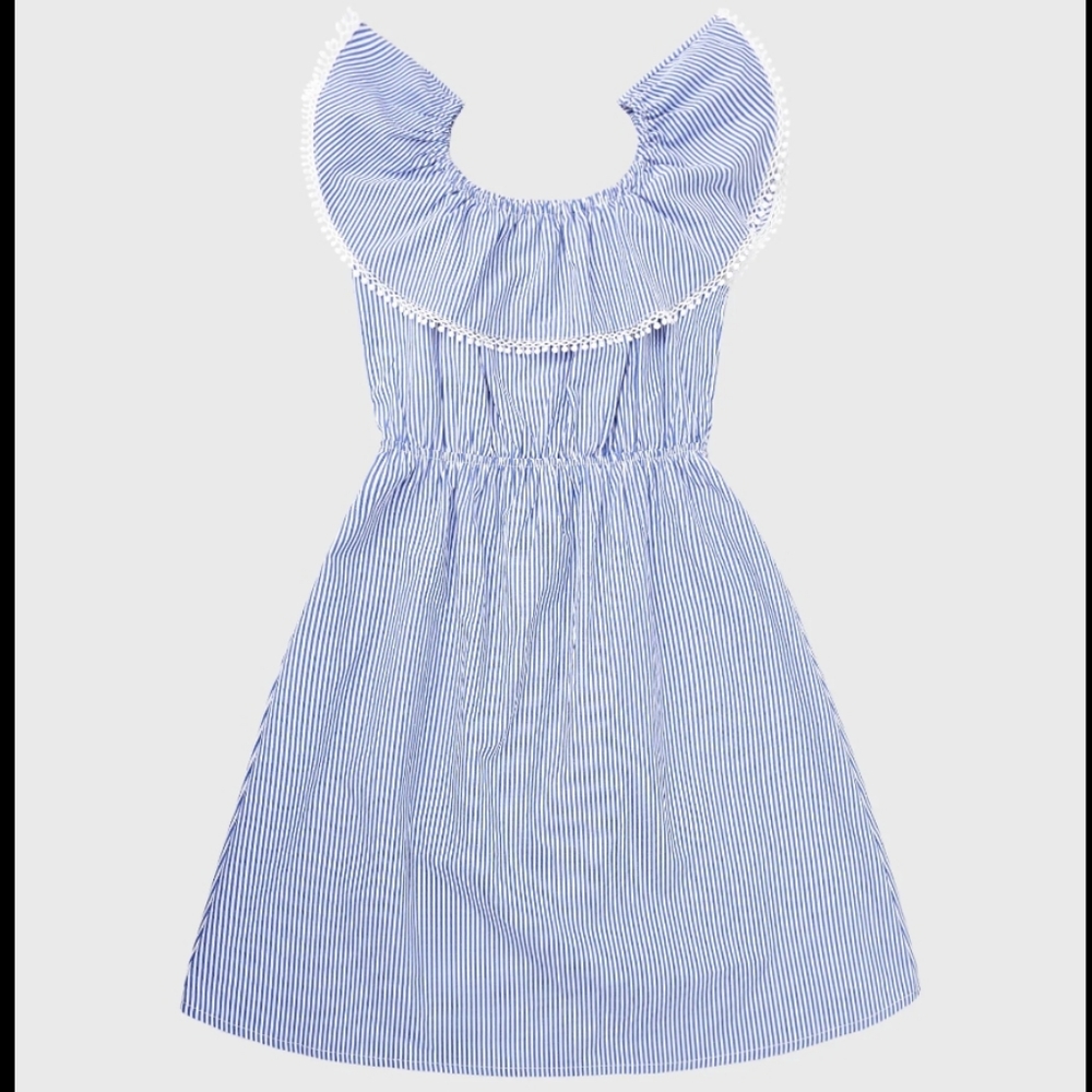 Mini Molly Girls Striped Bardot Dress Size 12/14